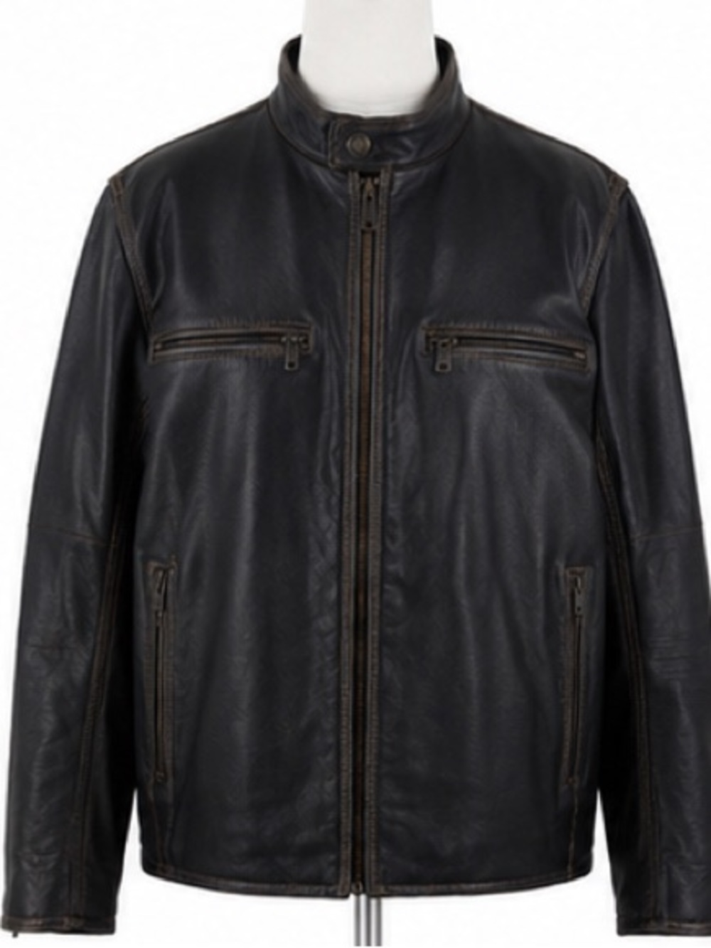 Marc New York Black Leather Bomber Jacket